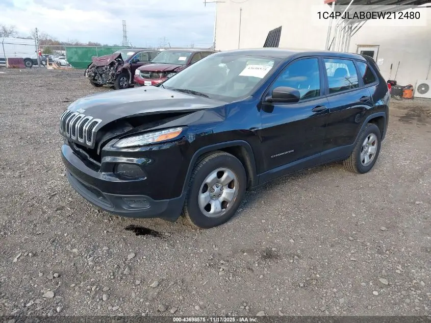 1C4PJLAB0EW212480 2014 Jeep Cherokee Sport
