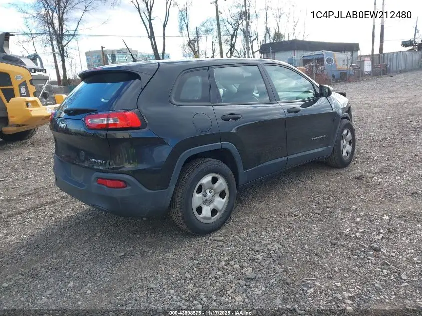 1C4PJLAB0EW212480 2014 Jeep Cherokee Sport