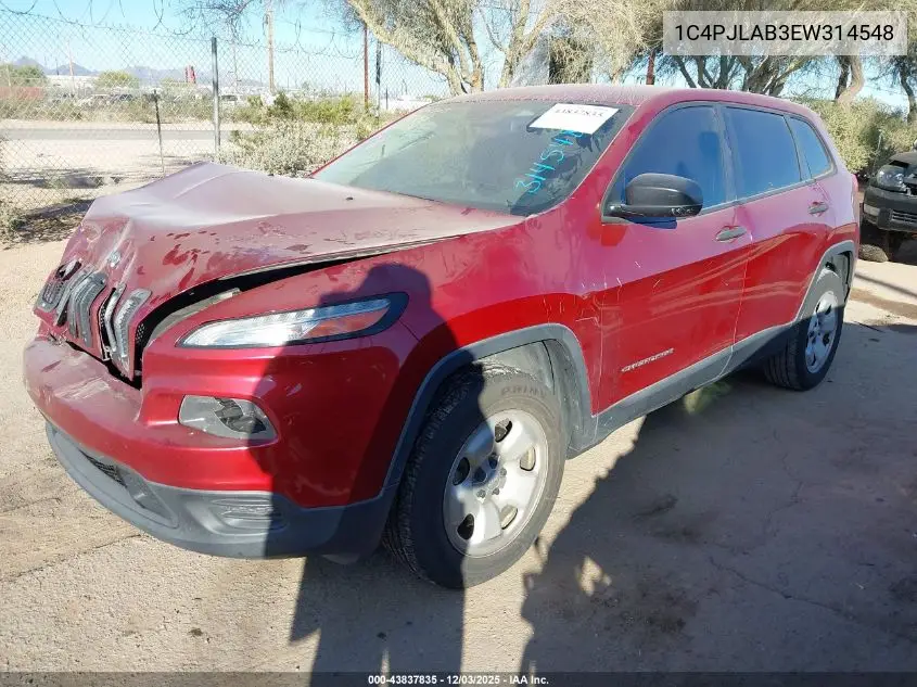 1C4PJLAB3EW314548 2014 Jeep Cherokee Sport
