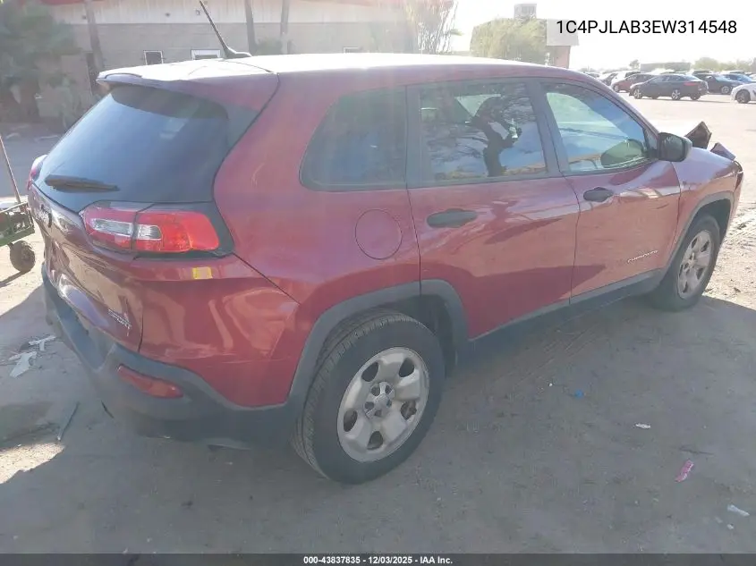 1C4PJLAB3EW314548 2014 Jeep Cherokee Sport