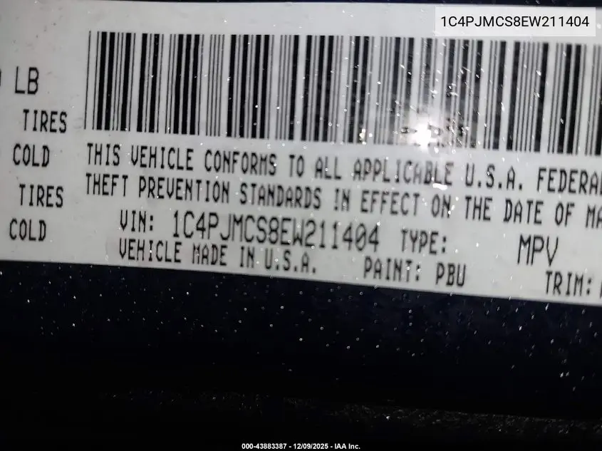 1C4PJMCS8EW211404 2014 Jeep Cherokee Latitude