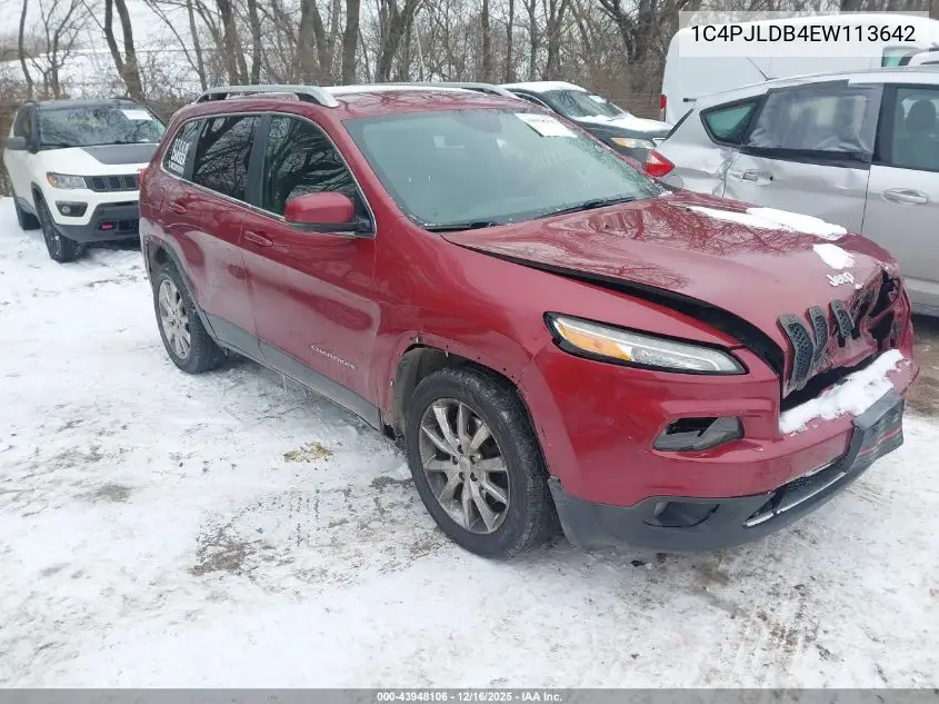 1C4PJLDB4EW113642 2014 Jeep Cherokee Limited