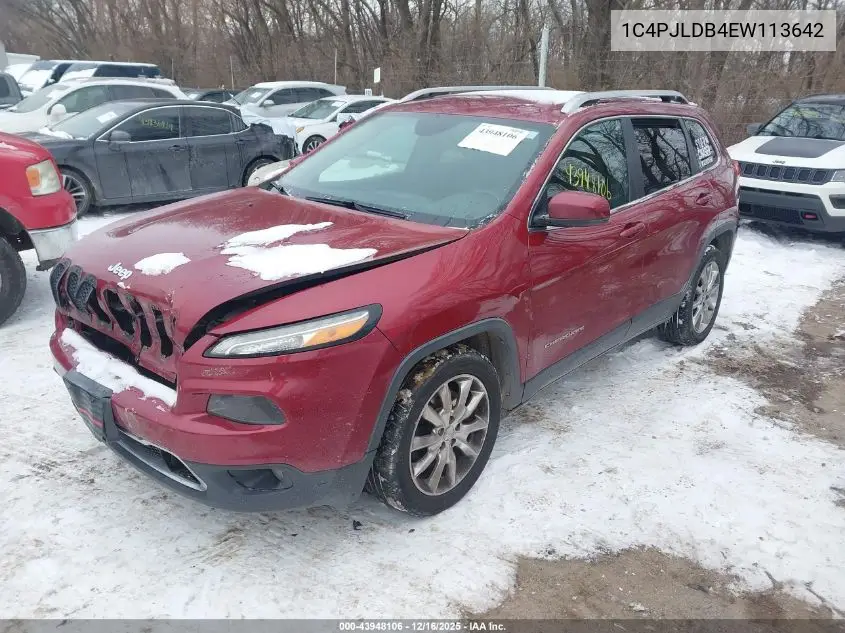 1C4PJLDB4EW113642 2014 Jeep Cherokee Limited