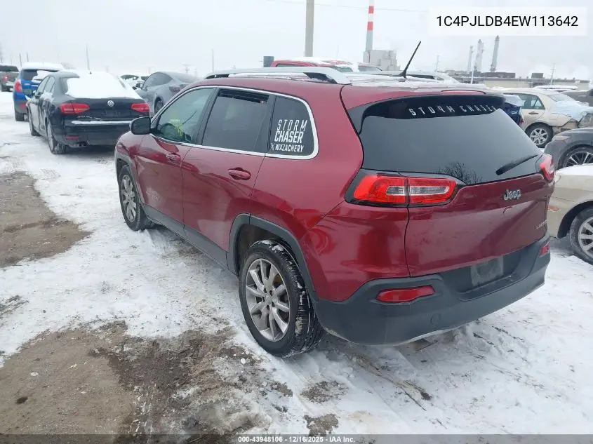 1C4PJLDB4EW113642 2014 Jeep Cherokee Limited