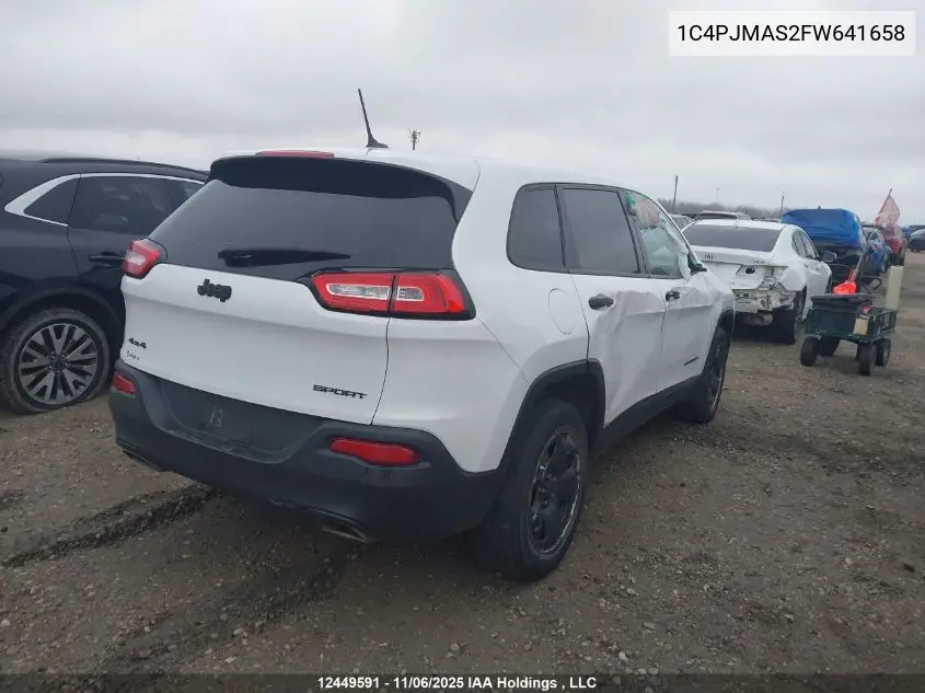 1C4PJMAS2FW641658 2015 Jeep Cherokee Sport