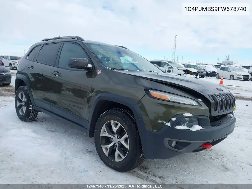 1C4PJMBS9FW678740 2015 Jeep Cherokee Trailhawk