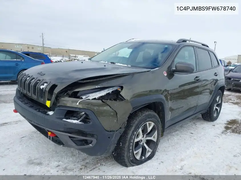 1C4PJMBS9FW678740 2015 Jeep Cherokee Trailhawk