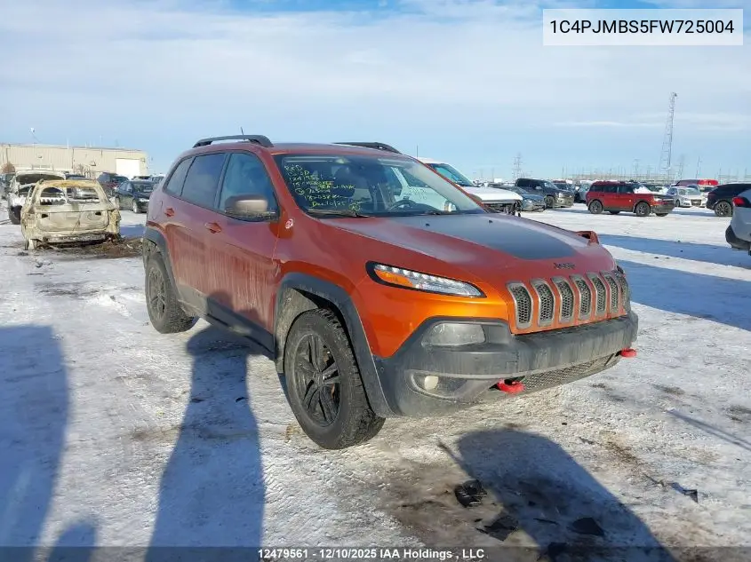 1C4PJMBS5FW725004 2015 Jeep Cherokee Trailhawk