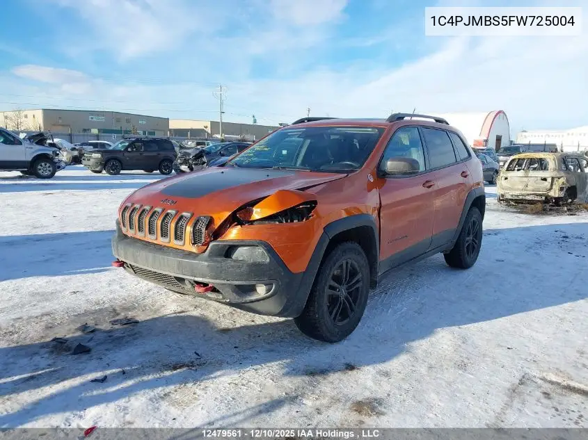 1C4PJMBS5FW725004 2015 Jeep Cherokee Trailhawk