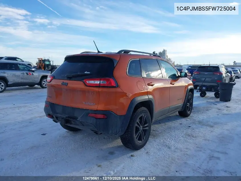 1C4PJMBS5FW725004 2015 Jeep Cherokee Trailhawk