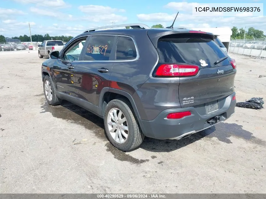 2015 Jeep Cherokee Limited VIN: 1C4PJMDS8FW698376 Lot: 40290529