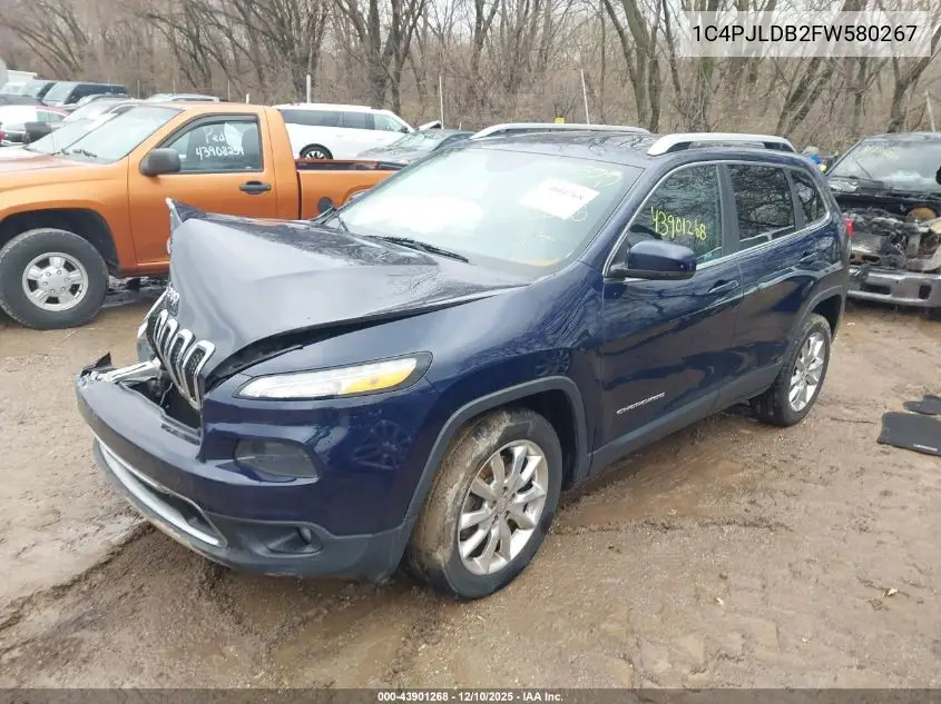 1C4PJLDB2FW580267 2015 Jeep Cherokee Limited