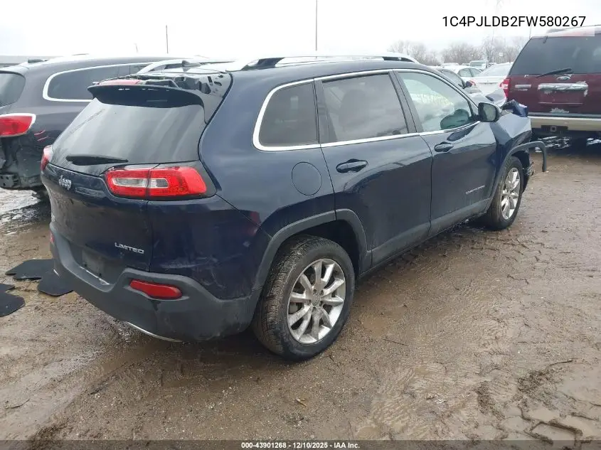 1C4PJLDB2FW580267 2015 Jeep Cherokee Limited