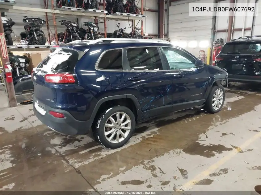 1C4PJLDB0FW607692 2015 Jeep Cherokee Limited