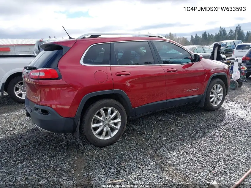 1C4PJMDSXFW633593 2015 Jeep Cherokee Limited