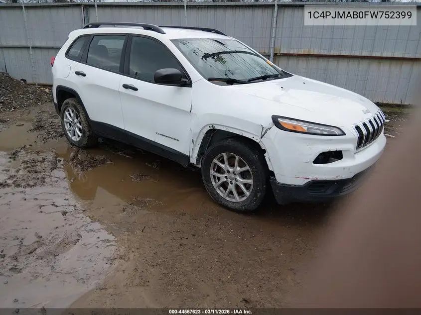 1C4PJMAB0FW752399 2015 Jeep Cherokee Sport