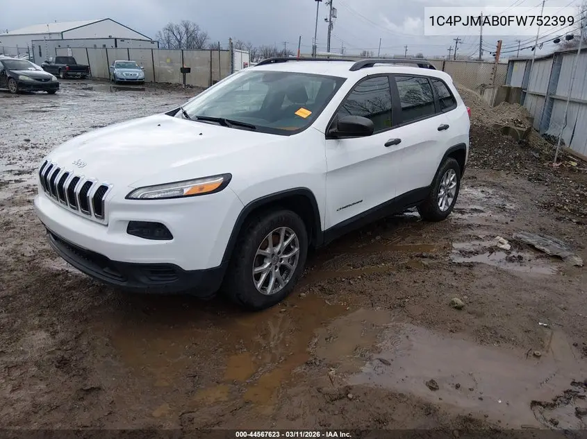 1C4PJMAB0FW752399 2015 Jeep Cherokee Sport