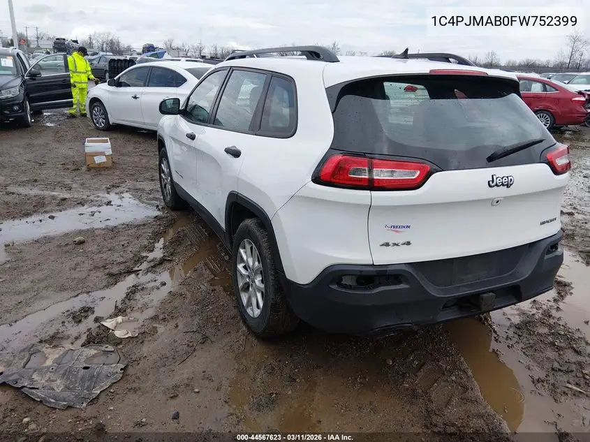 1C4PJMAB0FW752399 2015 Jeep Cherokee Sport
