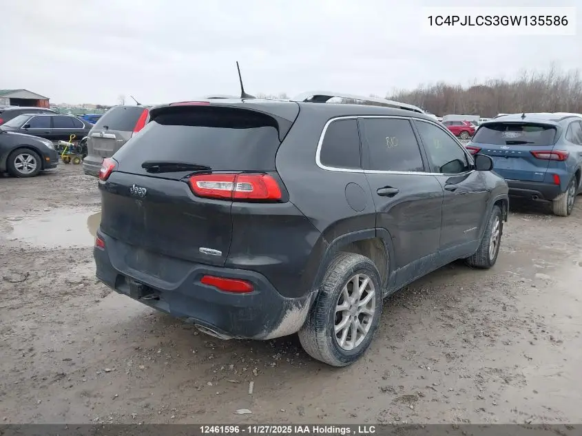 1C4PJLCS3GW135586 2016 Jeep Cherokee North