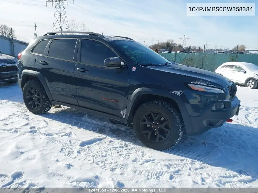 1C4PJMBS0GW358384 2016 Jeep Cherokee Trailhawk