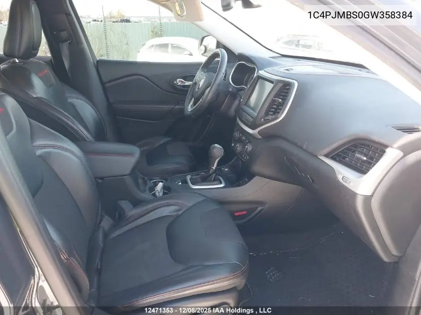 1C4PJMBS0GW358384 2016 Jeep Cherokee Trailhawk