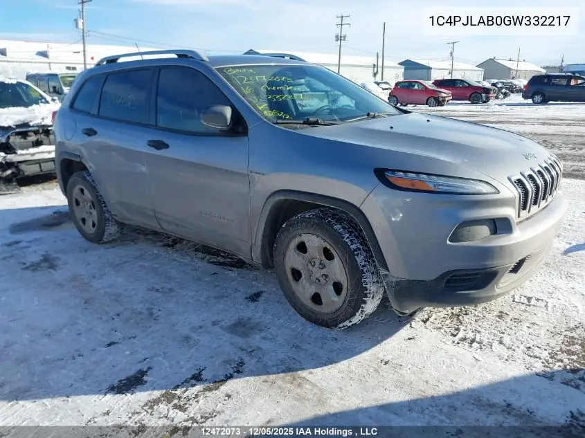 1C4PJLAB0GW332217 2016 Jeep Cherokee Sport