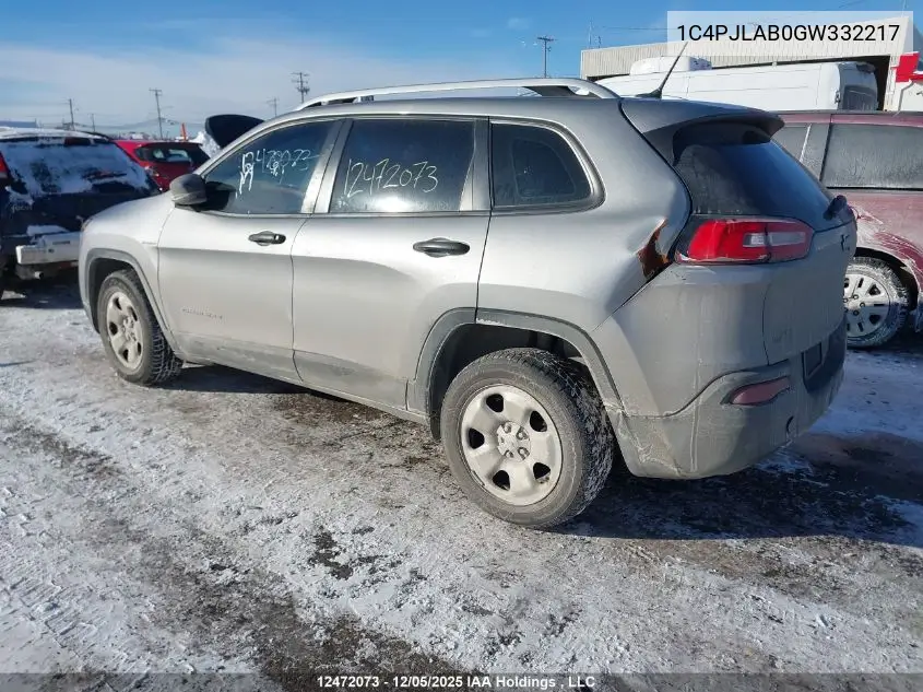 1C4PJLAB0GW332217 2016 Jeep Cherokee Sport