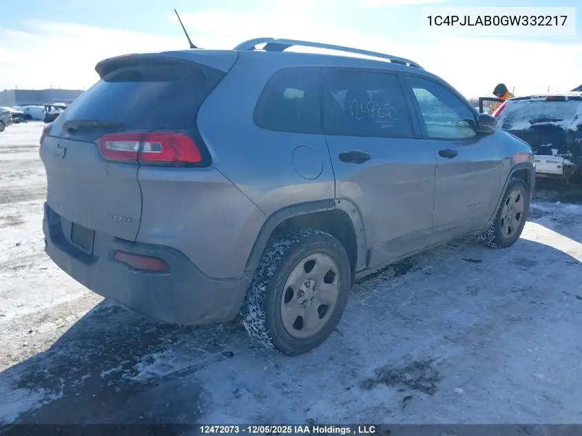 1C4PJLAB0GW332217 2016 Jeep Cherokee Sport