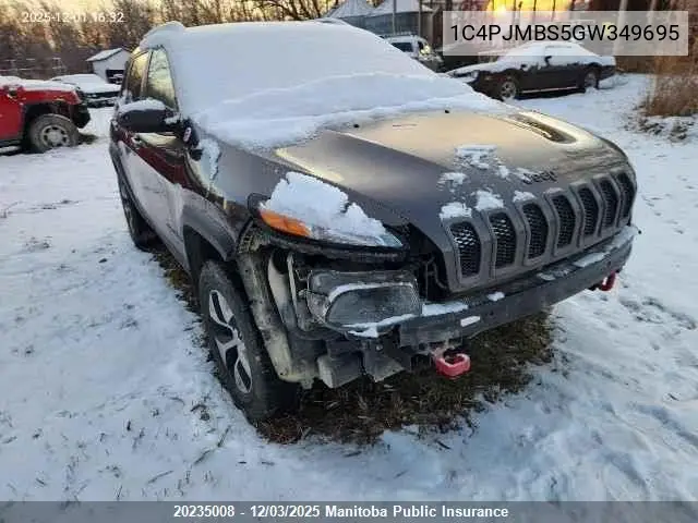 1C4PJMBS5GW349695 2016 Jeep Cherokee Trailhawk