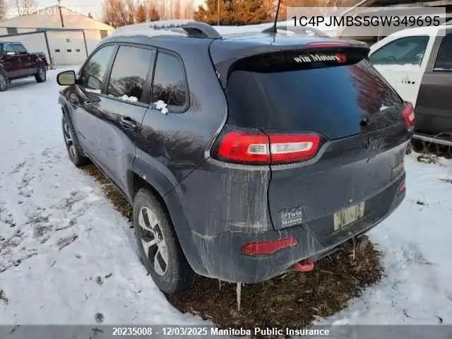 1C4PJMBS5GW349695 2016 Jeep Cherokee Trailhawk