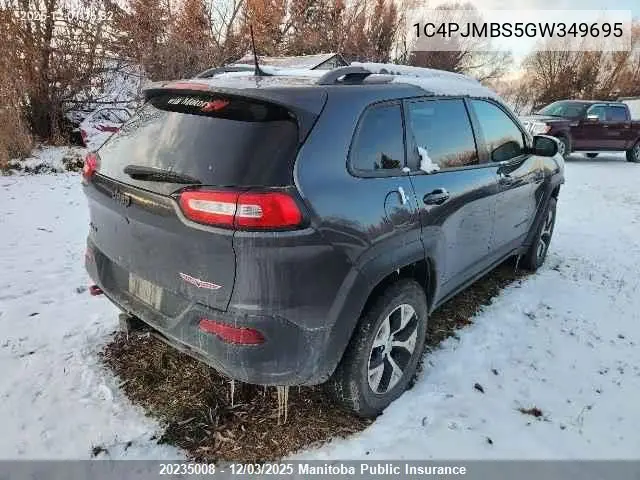 1C4PJMBS5GW349695 2016 Jeep Cherokee Trailhawk