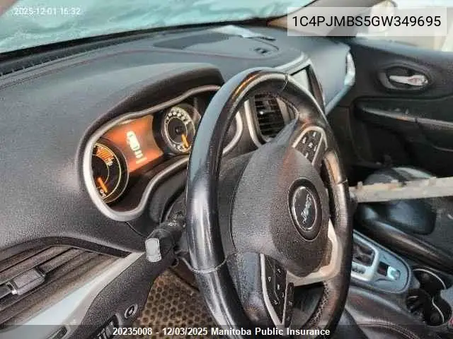 1C4PJMBS5GW349695 2016 Jeep Cherokee Trailhawk