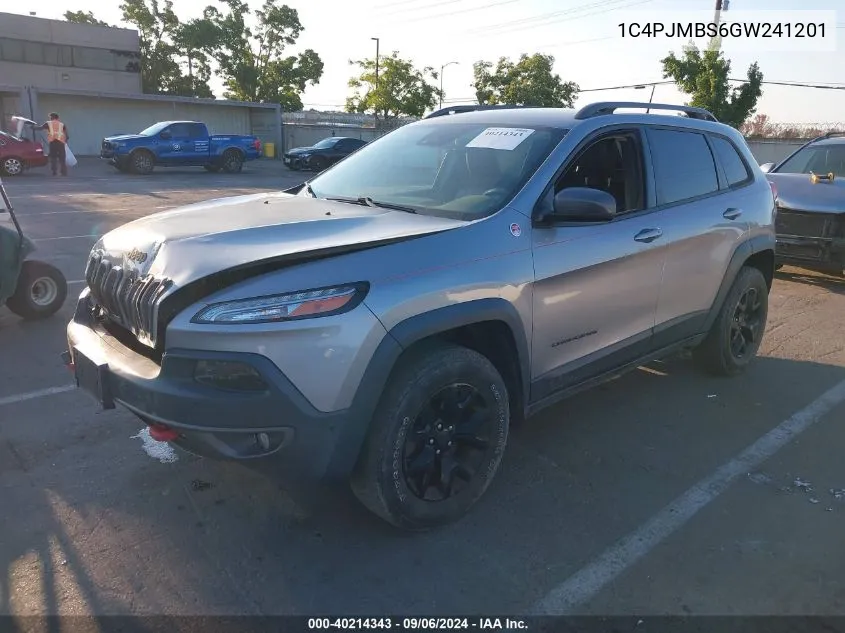 2016 Jeep Cherokee Trailhawk VIN: 1C4PJMBS6GW241201 Lot: 40214343