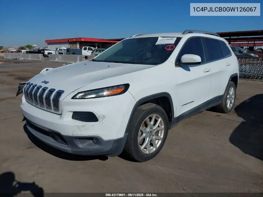 2016 Jeep Cherokee Latitude VIN: 1C4PJLCB0GW126067 Lot: 43170601