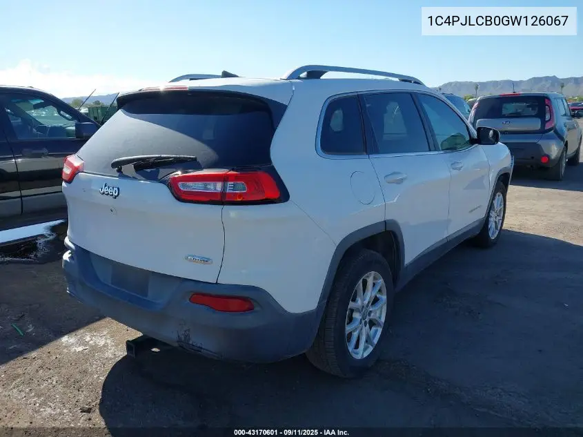 2016 Jeep Cherokee Latitude VIN: 1C4PJLCB0GW126067 Lot: 43170601