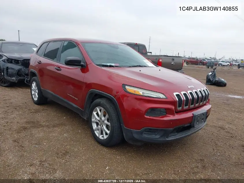 1C4PJLAB3GW140855 2016 Jeep Cherokee Sport