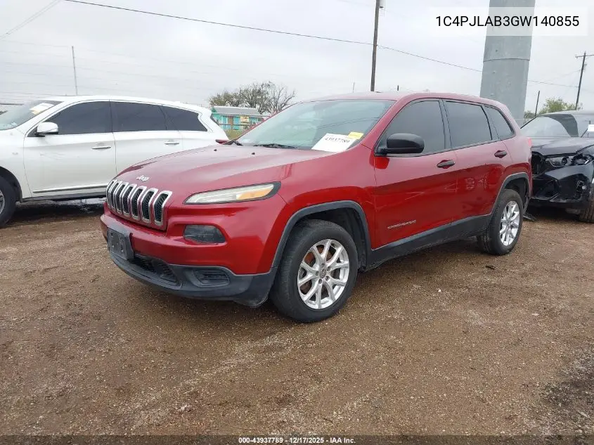 1C4PJLAB3GW140855 2016 Jeep Cherokee Sport
