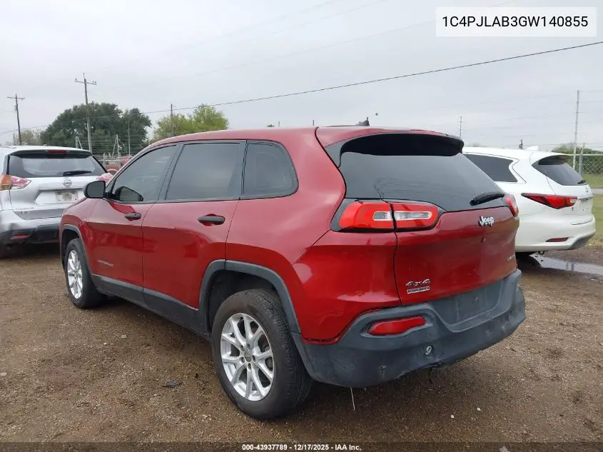 1C4PJLAB3GW140855 2016 Jeep Cherokee Sport