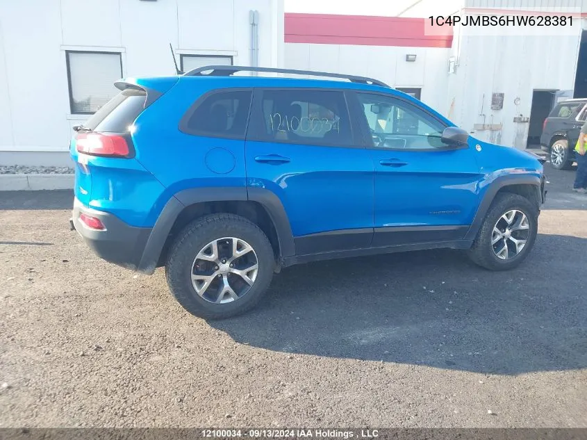 2017 Jeep Cherokee Trailhawk VIN: 1C4PJMBS6HW628381 Lot: 12100034