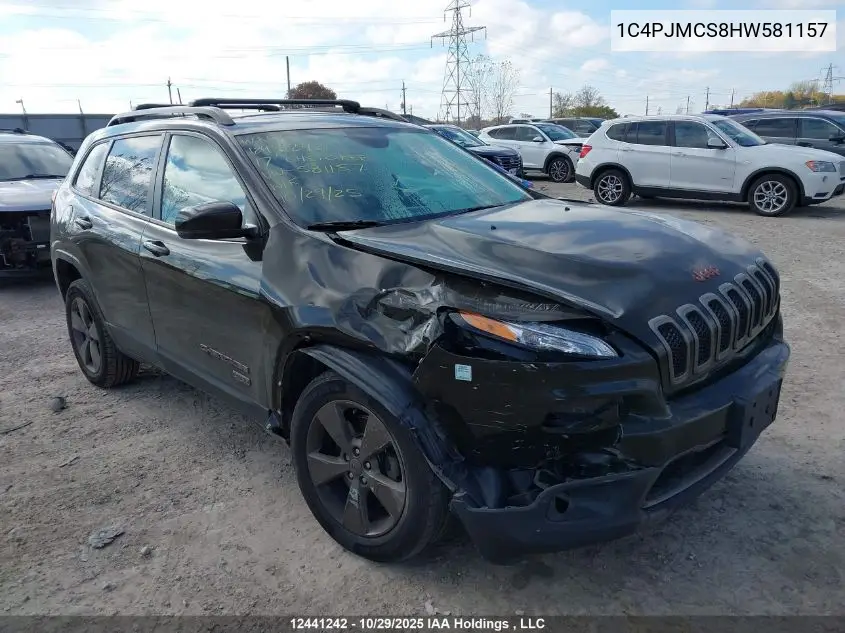 1C4PJMCS8HW581157 2017 Jeep Cherokee North