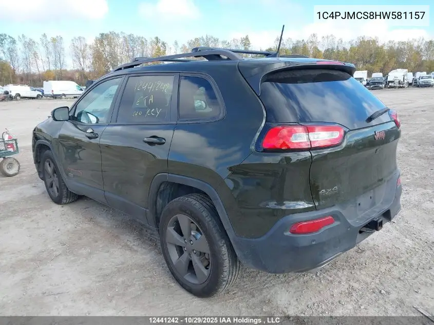 1C4PJMCS8HW581157 2017 Jeep Cherokee North