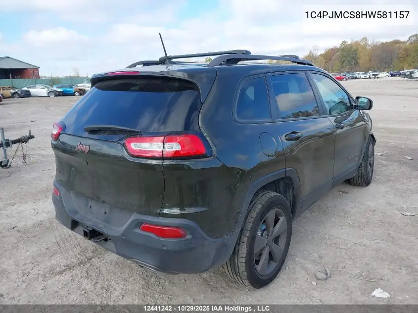 1C4PJMCS8HW581157 2017 Jeep Cherokee North