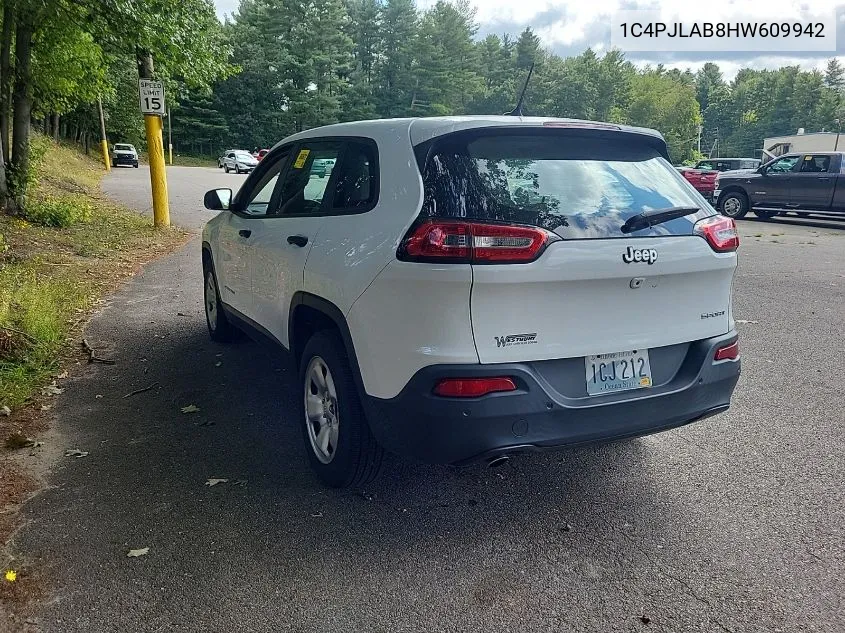 2017 Jeep Cherokee Sport Fwd VIN: 1C4PJLAB8HW609942 Lot: 40296007