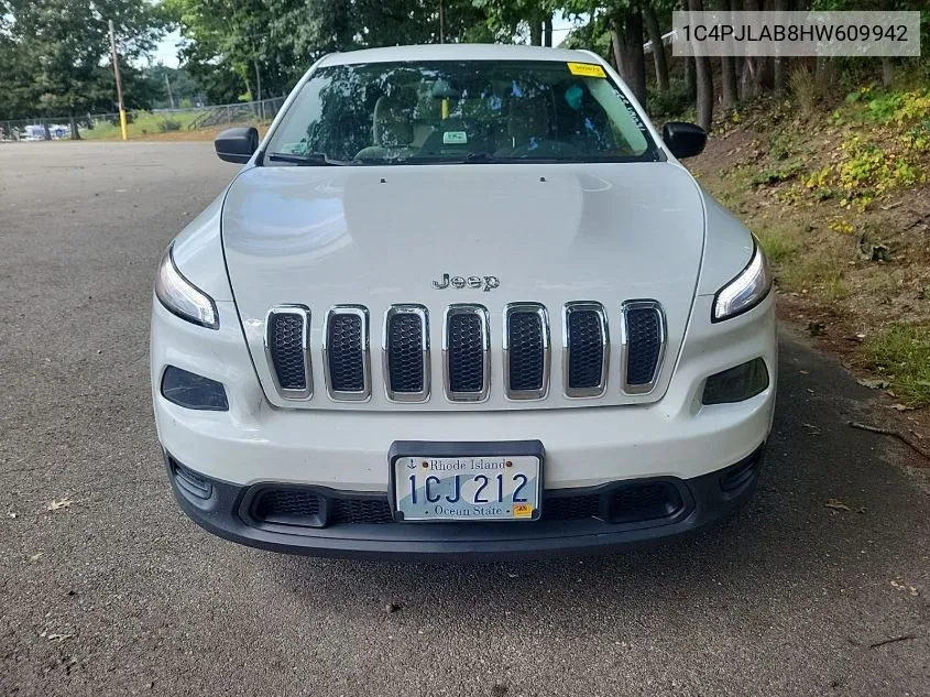 2017 Jeep Cherokee Sport Fwd VIN: 1C4PJLAB8HW609942 Lot: 40296007