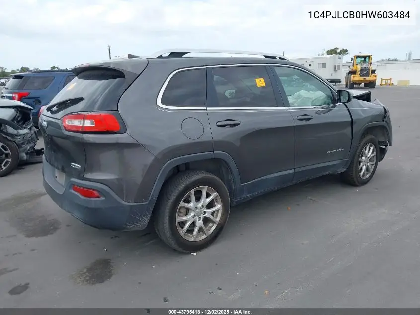 1C4PJLCB0HW603484 2017 Jeep Cherokee Latitude Fwd