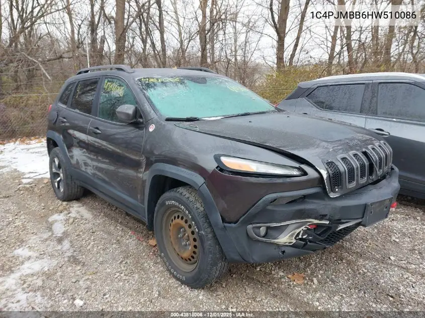 1C4PJMBB6HW510086 2017 Jeep Cherokee Trailhawk 4X4