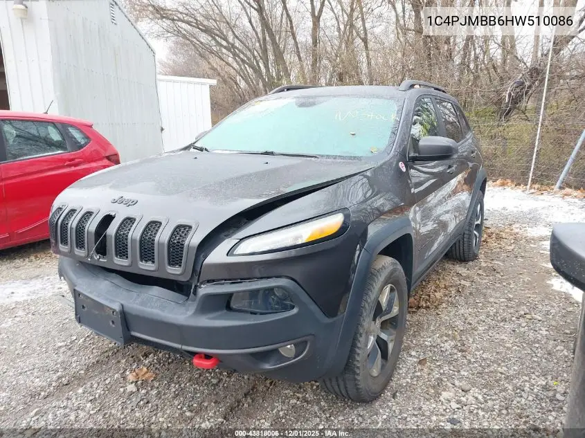 1C4PJMBB6HW510086 2017 Jeep Cherokee Trailhawk 4X4