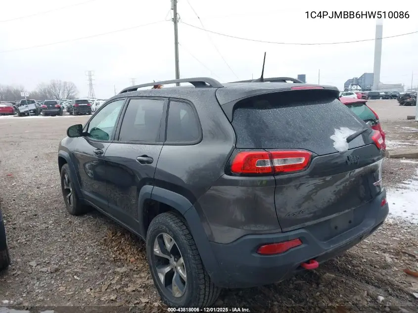 1C4PJMBB6HW510086 2017 Jeep Cherokee Trailhawk 4X4