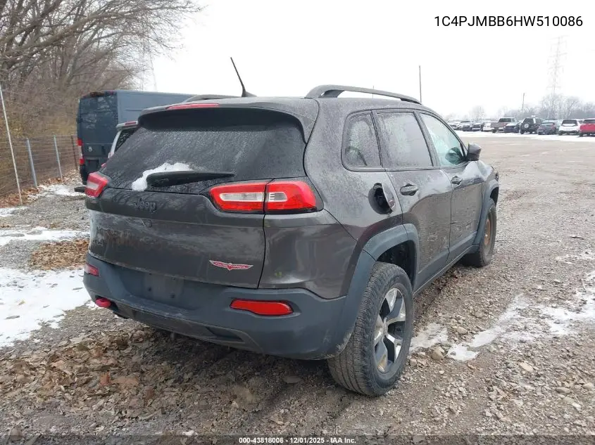 1C4PJMBB6HW510086 2017 Jeep Cherokee Trailhawk 4X4