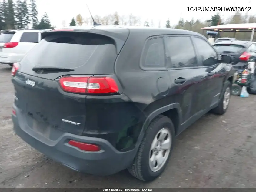 1C4PJMAB9HW633642 2017 Jeep Cherokee Sport 4X4